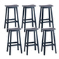 Contemporary 30" Height Solid Wood Backrest Counter High Stool with 4 Legs Navy 6 Piece Set Clearhalo 'Bar Furniture' 'Bar Stools' 'bar_stools' 'furn' 'furn_bar_stools' 'Furniture' 'Kitchen & Dining Furniture' 7605049