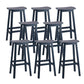 Contemporary 30" Height Solid Wood Backrest Counter High Stool with 4 Legs Navy 8 Piece Set Clearhalo 'Bar Furniture' 'Bar Stools' 'bar_stools' 'furn' 'furn_bar_stools' 'Furniture' 'Kitchen & Dining Furniture' 7605050