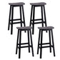 Contemporary 30" Height Solid Wood Backrest Counter High Stool with 4 Legs Black 4 Piece Set Clearhalo 'Bar Furniture' 'Bar Stools' 'bar_stools' 'furn' 'furn_bar_stools' 'Furniture' 'Kitchen & Dining Furniture' 7605057