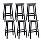 Contemporary 30" Height Solid Wood Backrest Counter High Stool with 4 Legs Black 6 Piece Set Clearhalo 'Bar Furniture' 'Bar Stools' 'bar_stools' 'furn' 'furn_bar_stools' 'Furniture' 'Kitchen & Dining Furniture' 7605058