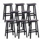 Contemporary 30" Height Solid Wood Backrest Counter High Stool with 4 Legs Black 8 Piece Set Clearhalo 'Bar Furniture' 'Bar Stools' 'bar_stools' 'furn' 'furn_bar_stools' 'Furniture' 'Kitchen & Dining Furniture' 7605061