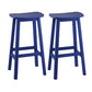 Contemporary 30" Height Solid Wood Backrest Counter High Stool with 4 Legs Blue 2 Piece Set Clearhalo 'Bar Furniture' 'Bar Stools' 'bar_stools' 'furn' 'furn_bar_stools' 'Furniture' 'Kitchen & Dining Furniture' 7605063