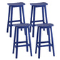Contemporary 30" Height Solid Wood Backrest Counter High Stool with 4 Legs Blue 4 Piece Set Clearhalo 'Bar Furniture' 'Bar Stools' 'bar_stools' 'furn' 'furn_bar_stools' 'Furniture' 'Kitchen & Dining Furniture' 7605064