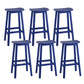 Contemporary 30" Height Solid Wood Backrest Counter High Stool with 4 Legs Blue 6 Piece Set Clearhalo 'Bar Furniture' 'Bar Stools' 'bar_stools' 'furn' 'furn_bar_stools' 'Furniture' 'Kitchen & Dining Furniture' 7605065