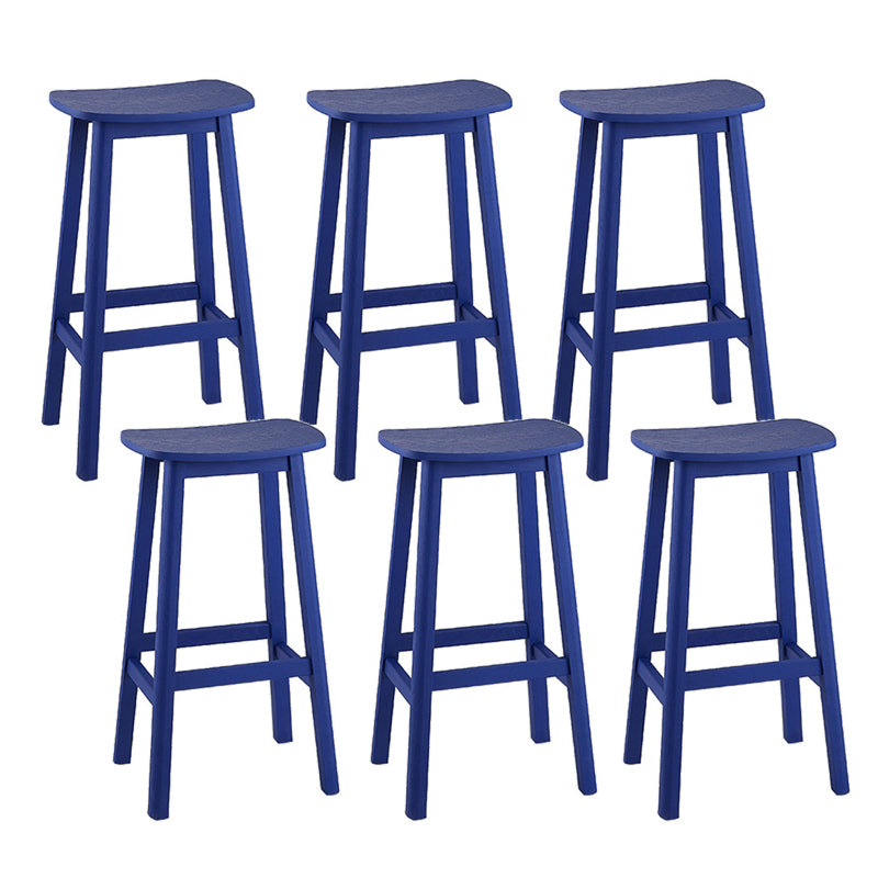 Contemporary 30" Height Solid Wood Backrest Counter High Stool with 4 Legs Blue 6 Piece Set Clearhalo 'Bar Furniture' 'Bar Stools' 'bar_stools' 'furn' 'furn_bar_stools' 'Furniture' 'Kitchen & Dining Furniture' 7605065