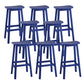 Contemporary 30" Height Solid Wood Backrest Counter High Stool with 4 Legs Blue 8 Piece Set Clearhalo 'Bar Furniture' 'Bar Stools' 'bar_stools' 'furn' 'furn_bar_stools' 'Furniture' 'Kitchen & Dining Furniture' 7605066