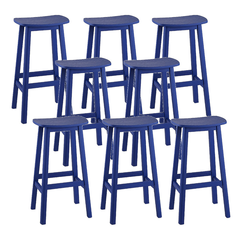 Contemporary 30" Height Solid Wood Backrest Counter High Stool with 4 Legs Blue 8 Piece Set Clearhalo 'Bar Furniture' 'Bar Stools' 'bar_stools' 'furn' 'furn_bar_stools' 'Furniture' 'Kitchen & Dining Furniture' 7605066