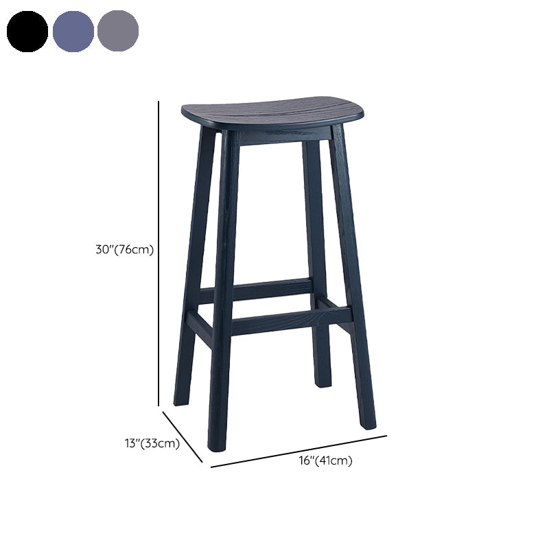 Contemporary 30" Height Solid Wood Backrest Counter High Stool with 4 Legs Clearhalo 'Bar Furniture' 'Bar Stools' 'bar_stools' 'furn' 'furn_bar_stools' 'Furniture' 'Kitchen & Dining Furniture' 7605067