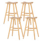 Contemporary 27.5-inch Ash Solid Wood Bar Stool with Footrest Natural 4 Piece Set Clearhalo 'Bar Furniture' 'Bar Stools' 'bar_stools' 'furn' 'furn_bar_stools' 'Furniture' 'Kitchen & Dining Furniture' 7605071