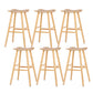 Contemporary 27.5-inch Ash Solid Wood Bar Stool with Footrest Natural 6 Piece Set Clearhalo 'Bar Furniture' 'Bar Stools' 'bar_stools' 'furn' 'furn_bar_stools' 'Furniture' 'Kitchen & Dining Furniture' 7605072
