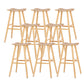 Contemporary 27.5-inch Ash Solid Wood Bar Stool with Footrest Natural 8 Piece Set Clearhalo 'Bar Furniture' 'Bar Stools' 'bar_stools' 'furn' 'furn_bar_stools' 'Furniture' 'Kitchen & Dining Furniture' 7605074