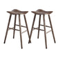 Contemporary 27.5-inch Ash Solid Wood Bar Stool with Footrest Nut-Brown 2 Piece Set Clearhalo 'Bar Furniture' 'Bar Stools' 'bar_stools' 'furn' 'furn_bar_stools' 'Furniture' 'Kitchen & Dining Furniture' 7605076