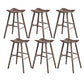 Contemporary 27.5-inch Ash Solid Wood Bar Stool with Footrest Nut-Brown 6 Piece Set Clearhalo 'Bar Furniture' 'Bar Stools' 'bar_stools' 'furn' 'furn_bar_stools' 'Furniture' 'Kitchen & Dining Furniture' 7605079