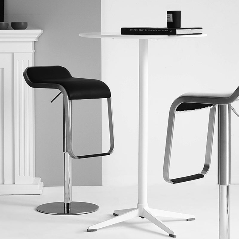 Tabouret de bar sans bras intérieur bas contemporain avec base en métal