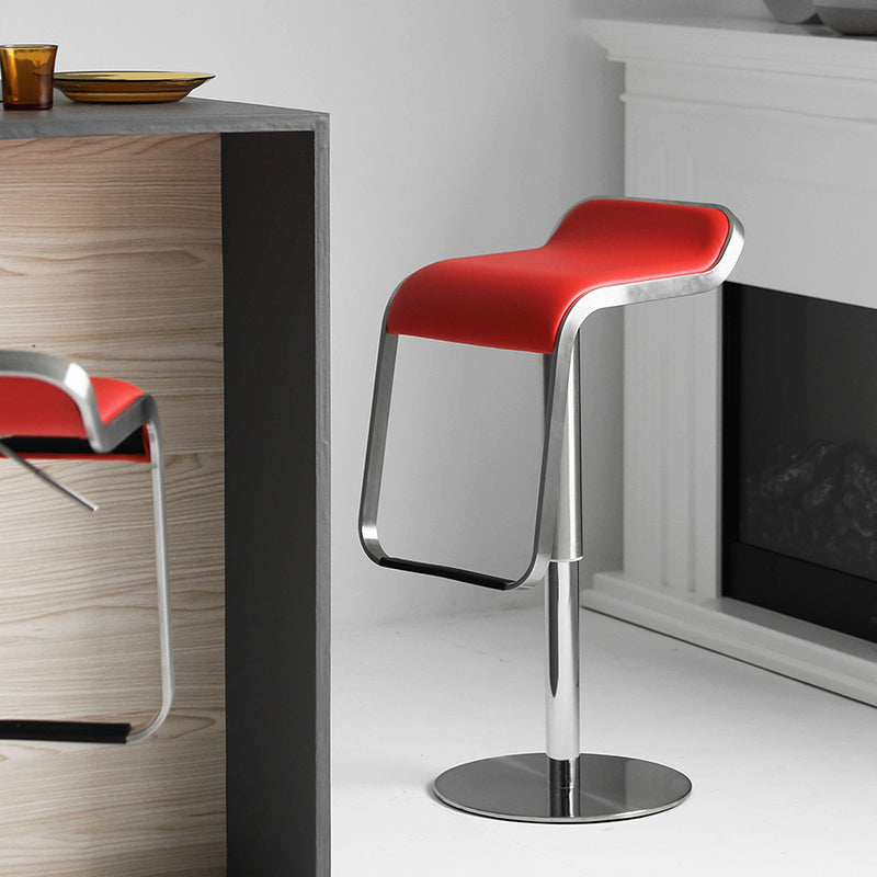 Tabouret de bar sans bras intérieur bas contemporain avec base en métal
