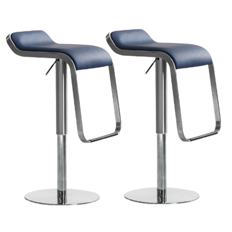 Tabouret de bar sans bras intérieur bas contemporain avec base en métal