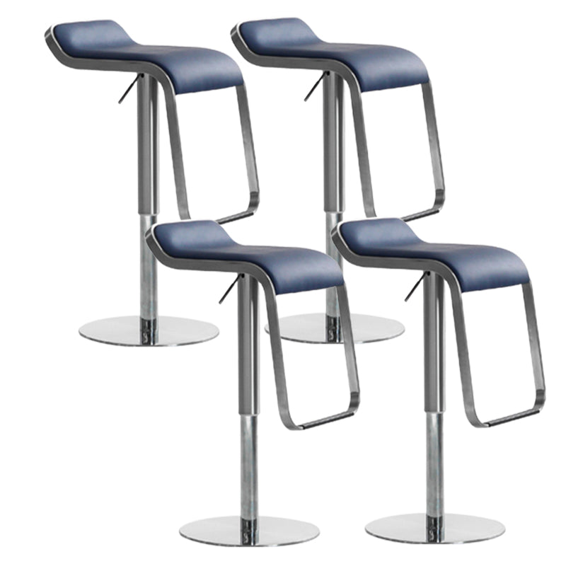 Tabouret de bar sans bras intérieur bas contemporain avec base en métal