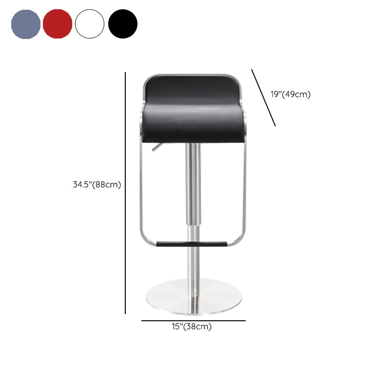 Tabouret de bar sans bras intérieur bas contemporain avec base en métal