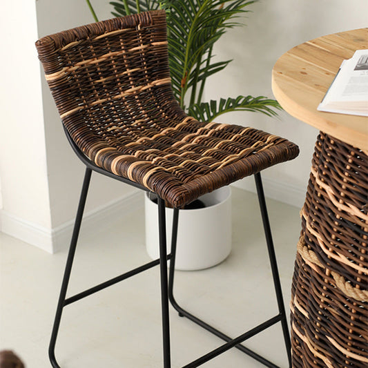 Sgabello da bar senza braccio interno a bassa schiena industriale con base metallica