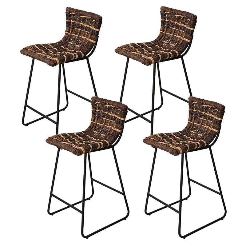 Industriële lage rug binnen binnen armloze barkruk met metalen basis