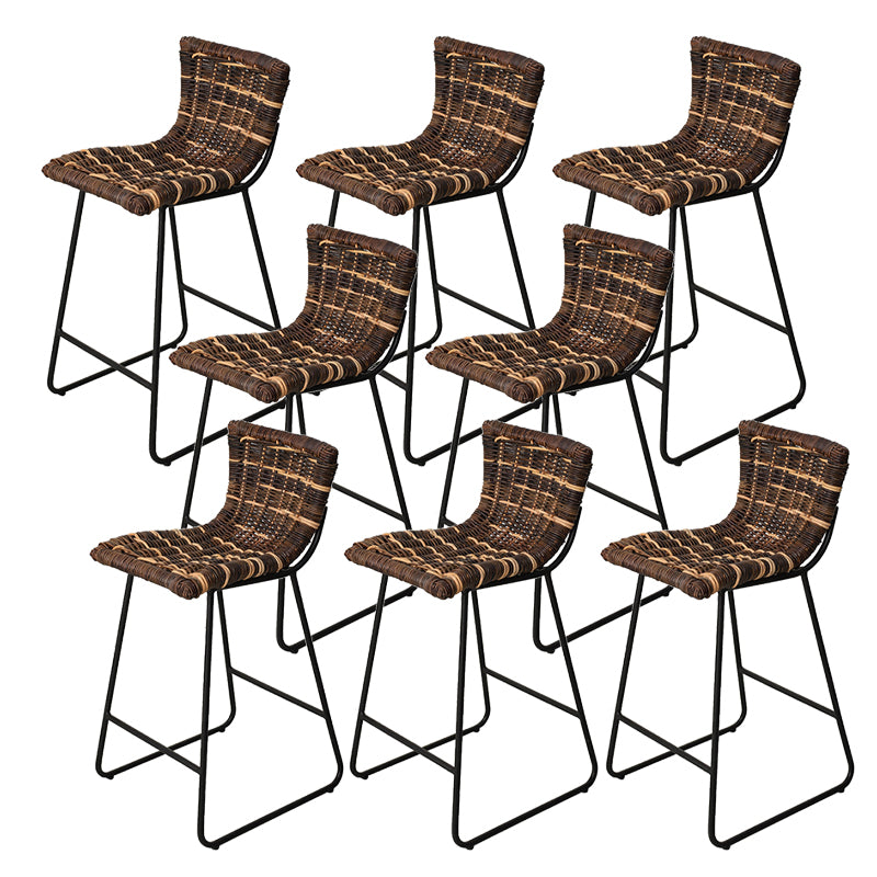 Industriële lage rug binnen binnen armloze barkruk met metalen basis