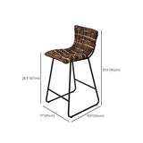 Industrial Low Back Indoor Armless Bar Stool with Metal Base