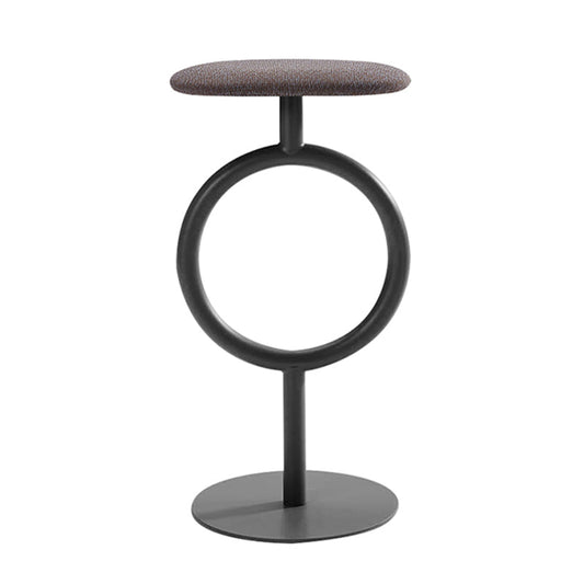 Industrial Low Back Indoor Armless Indoor Bar Stool with Metal Base Grey 1 Piece