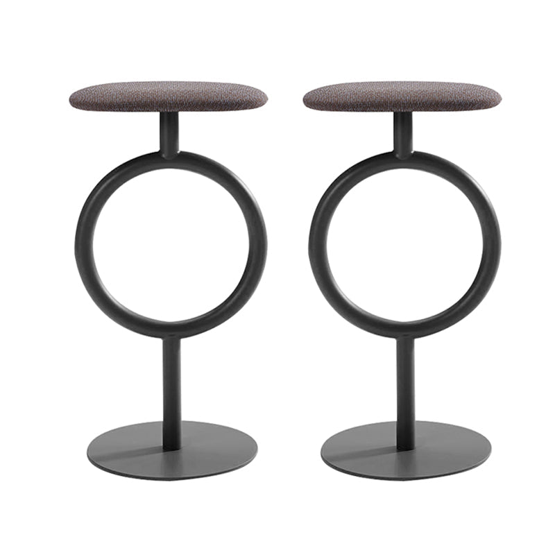 Industrial Low Back Indoor Armless Indoor Bar Stool with Metal Base