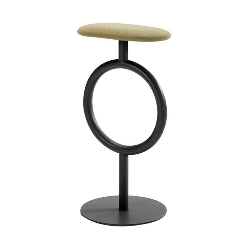 Industrial Low Back Indoor Armless Indoor Bar Stool with Metal Base