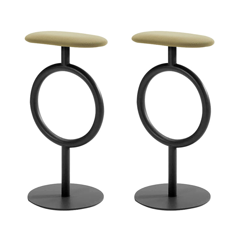 Industrial Low Back Indoor Armless Indoor Bar Stool with Metal Base
