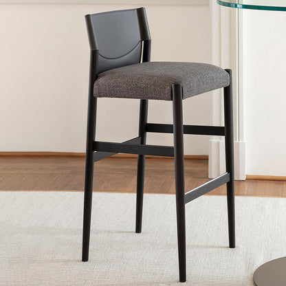 Taburete de bar contemporáneo sin brazos de 35,4 pulgadas con base de madera maciza