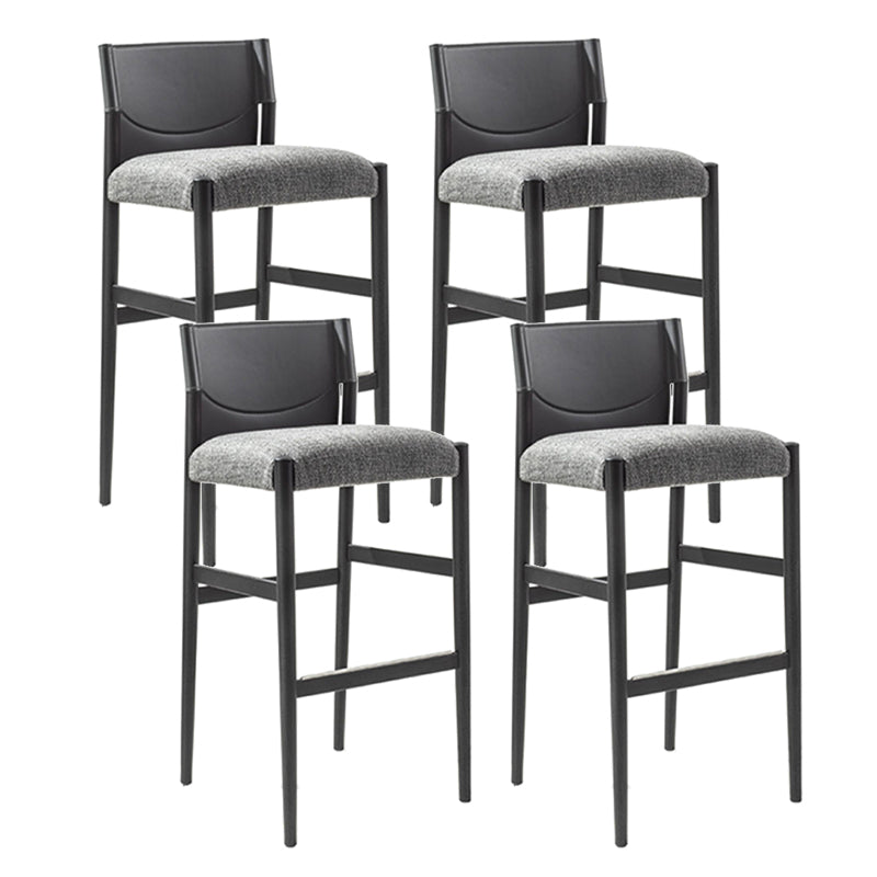 Taburete de bar contemporáneo sin brazos de 35,4 pulgadas con base de madera maciza