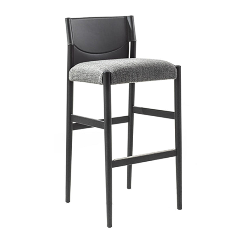 Taburete de bar contemporáneo sin brazos de 35,4 pulgadas con base de madera maciza