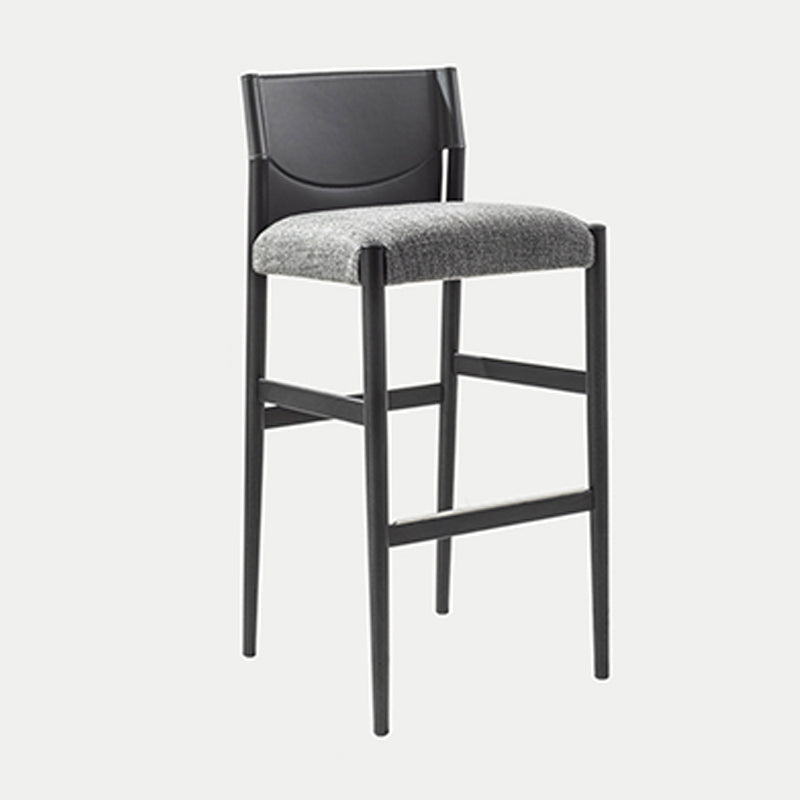 Taburete de bar contemporáneo sin brazos de 35,4 pulgadas con base de madera maciza