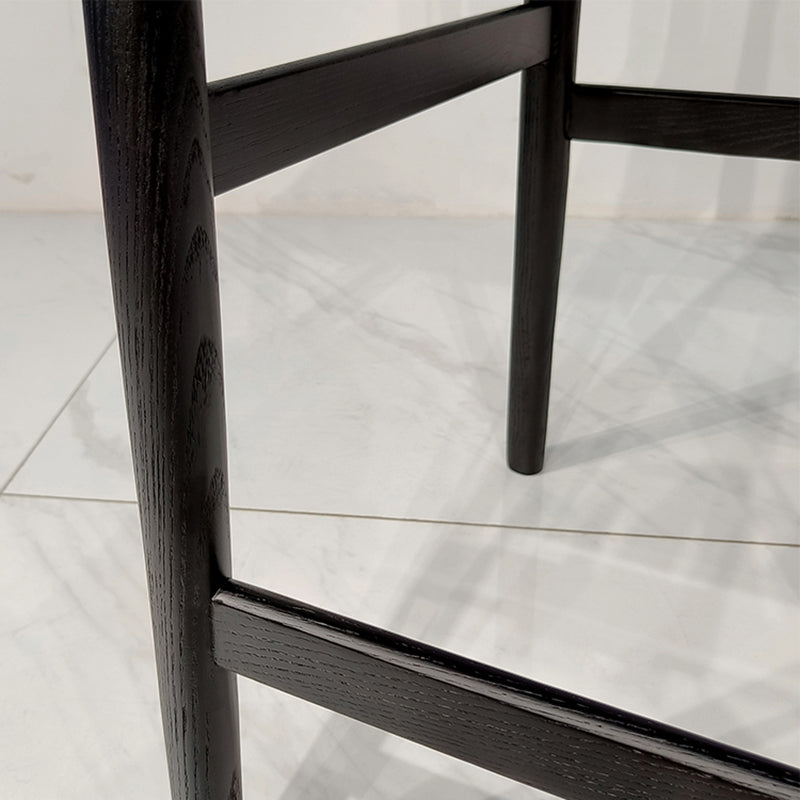 Taburete de bar contemporáneo sin brazos de 35,4 pulgadas con base de madera maciza