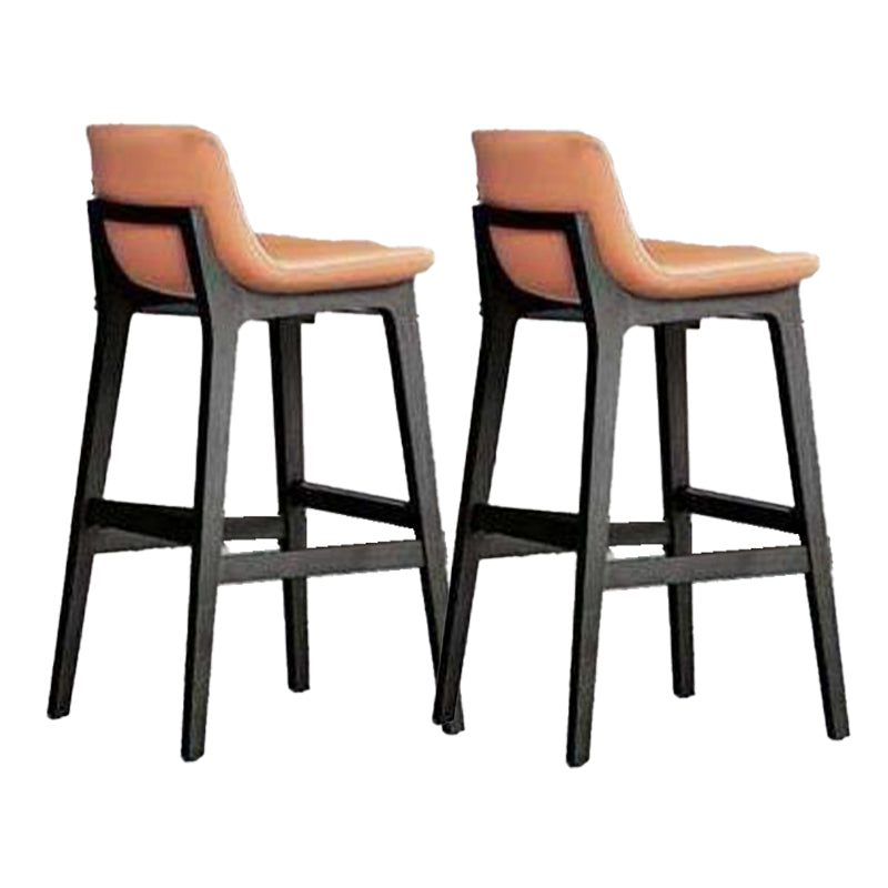 Contemporary Low Back Indoor Armless Bar Stool with Backrest