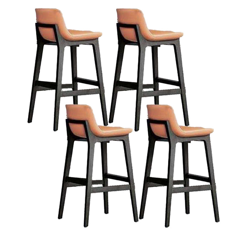 Contemporary Low Back Indoor Armless Bar Stool with Backrest