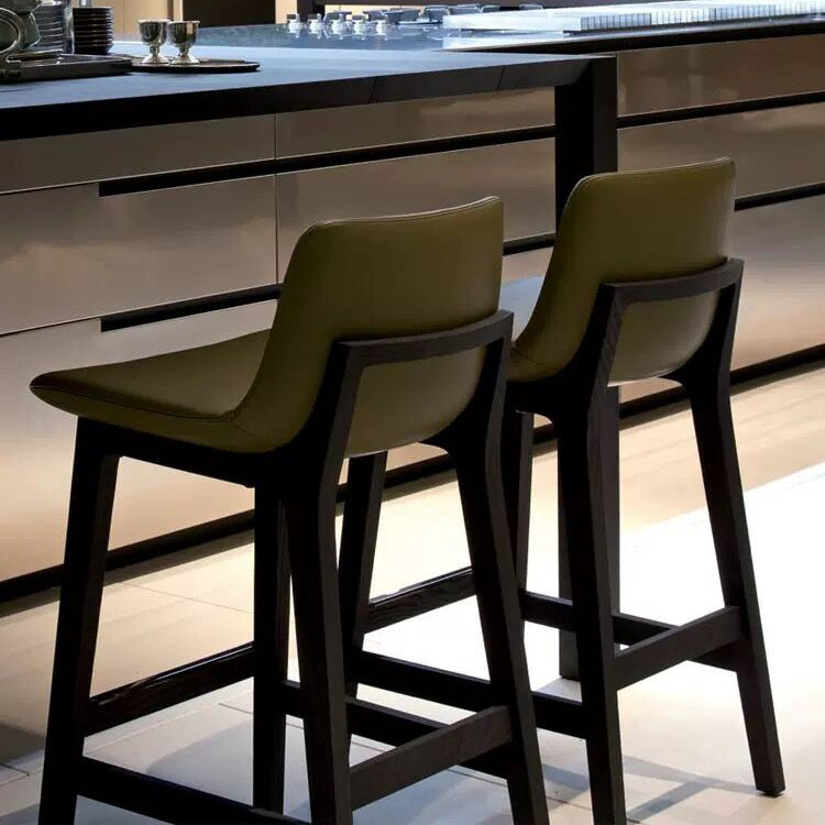 Contemporary Low Back Indoor Armless Bar Stool with Backrest