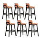 Contemporary Low Back Indoor Armless Bar Stool with Backrest