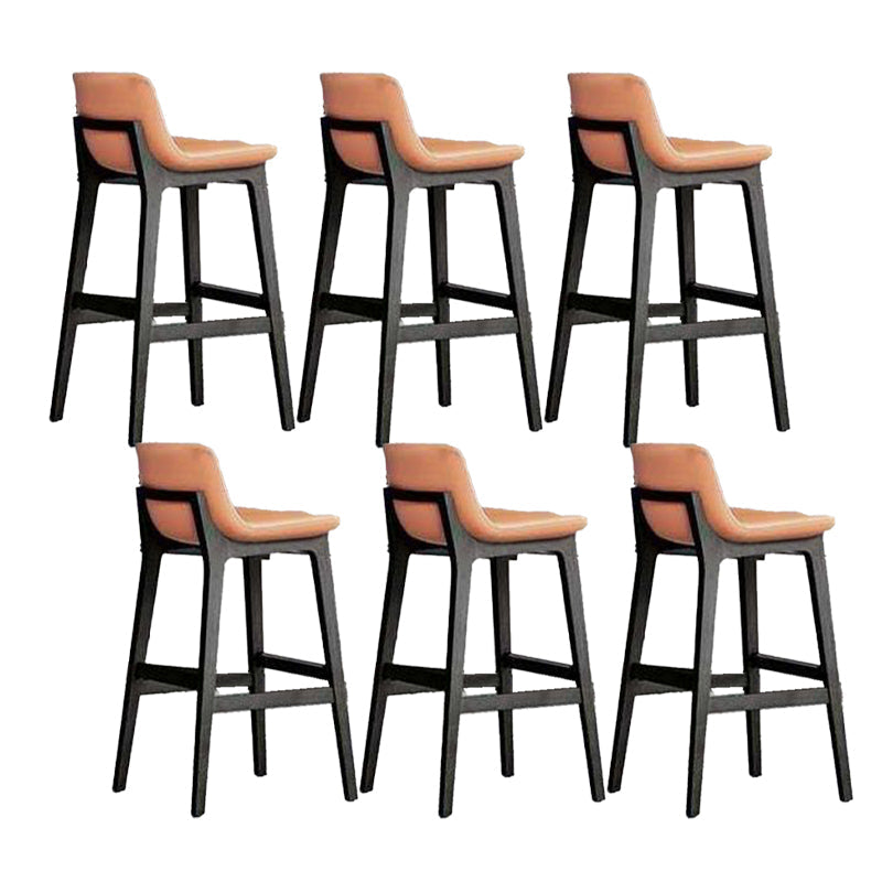 Contemporary Low Back Indoor Armless Bar Stool with Backrest