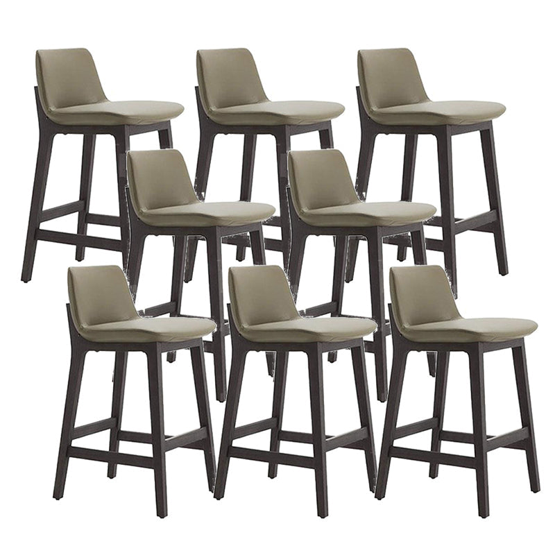Contemporary Low Back Indoor Armless Bar Stool with Backrest