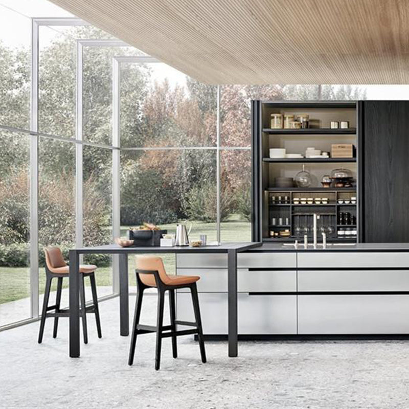 Contemporary Low Back Indoor Armless Bar Stool with Backrest