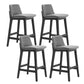 Contemporary Low Back Indoor Armless Bar Stool with Backrest