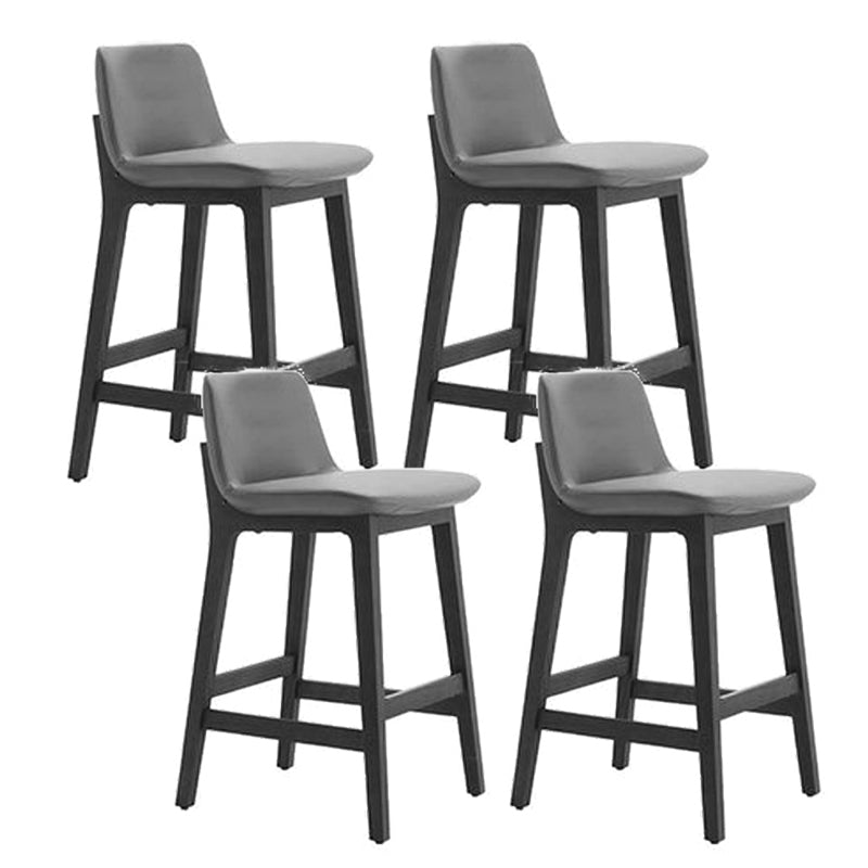 Contemporary Low Back Indoor Armless Bar Stool with Backrest