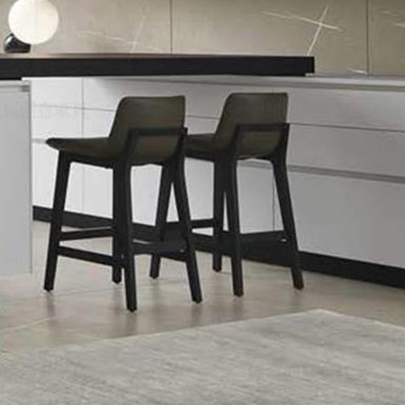 Contemporary Low Back Indoor Armless Bar Stool with Backrest