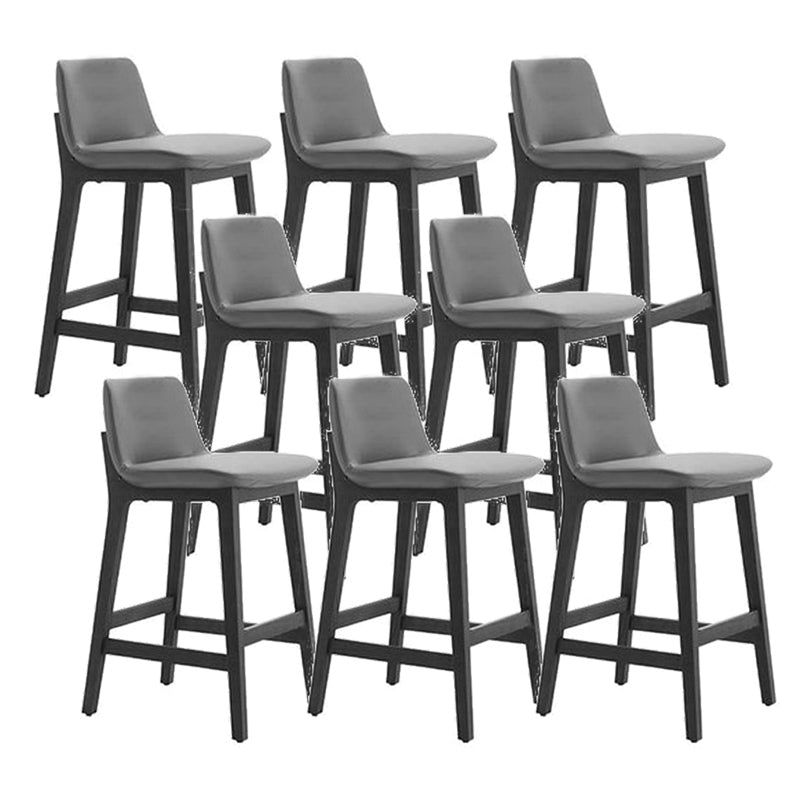 Contemporary Low Back Indoor Armless Bar Stool with Backrest