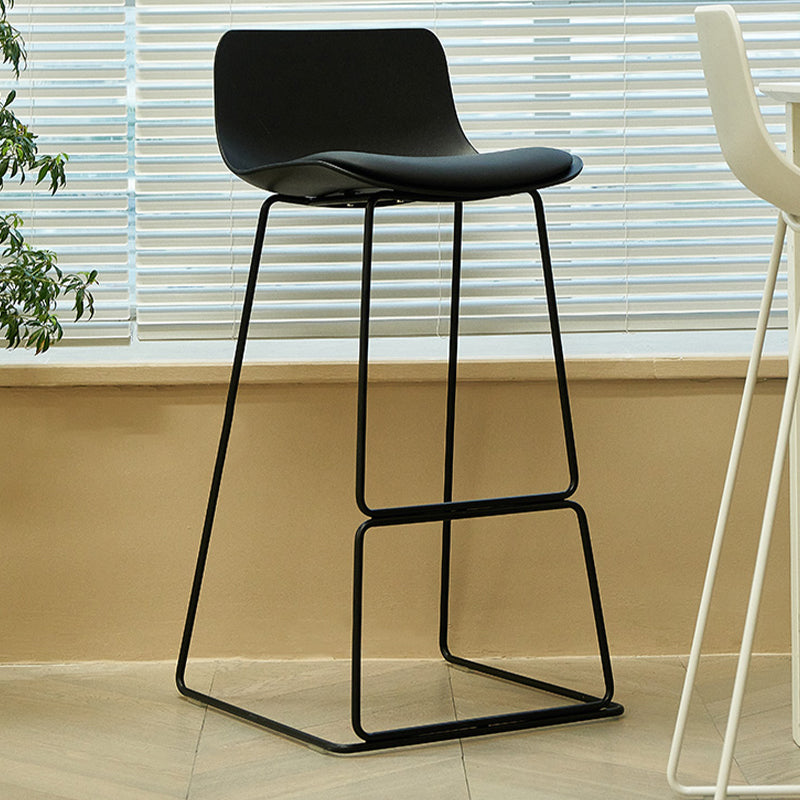 Nordic Style Indoor Backrest Counter High Stool with Metal Base Clearhalo 'Bar Furniture' 'Bar Stools' 'bar_stools' 'furn' 'furn_bar_stools' 'Furniture' 'Kitchen & Dining Furniture' 7605223