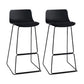 Nordic Style Indoor Backrest Counter High Stool with Metal Base Black 2 Piece Set Clearhalo 'Bar Furniture' 'Bar Stools' 'bar_stools' 'furn' 'furn_bar_stools' 'Furniture' 'Kitchen & Dining Furniture' 7605225