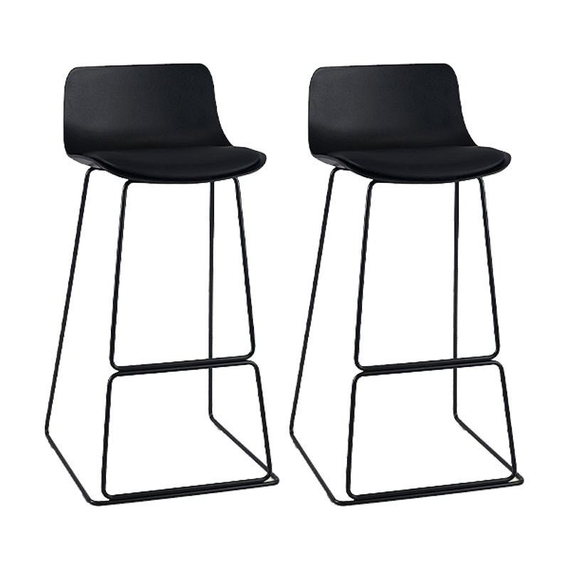 Nordic Style Indoor Backrest Counter High Stool with Metal Base Black 2 Piece Set Clearhalo 'Bar Furniture' 'Bar Stools' 'bar_stools' 'furn' 'furn_bar_stools' 'Furniture' 'Kitchen & Dining Furniture' 7605225