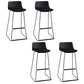 Nordic Style Indoor Backrest Counter High Stool with Metal Base Black 4 Piece Set Clearhalo 'Bar Furniture' 'Bar Stools' 'bar_stools' 'furn' 'furn_bar_stools' 'Furniture' 'Kitchen & Dining Furniture' 7605228